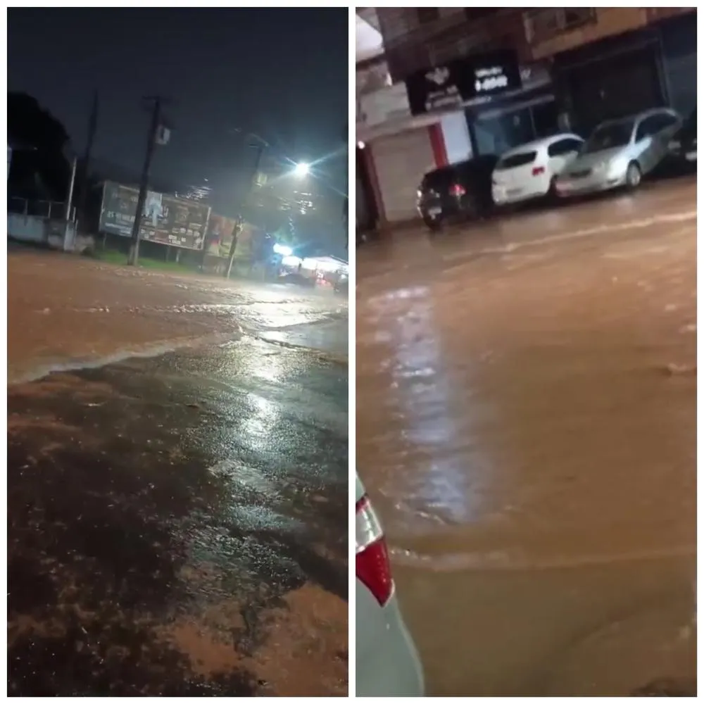 Alagamento na avenida S&eacute;rgio Henn, no bairro Interventoria - Rom&aacute;rio Santos